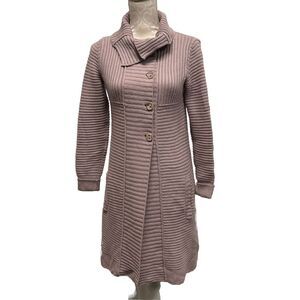 MANTOVANI STUDIO Cardigan Sweater Womens Small Cashmere Long Coat Rose Pink